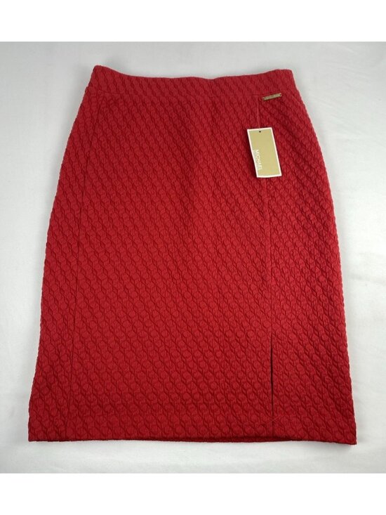 Michael Kors Dresses & Skirts - Michael Kors Skirt Women's Size Small Cherry Red Textured Knit Pencil Basics NWT